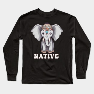 Native American Indigenous Elephant Long Sleeve T-Shirt